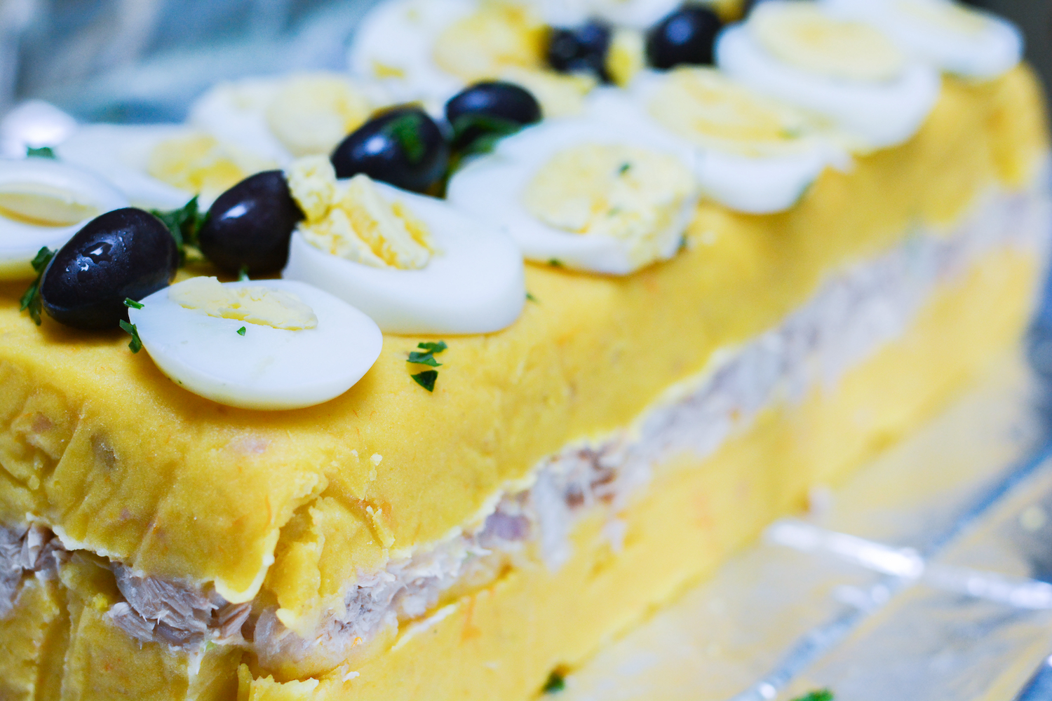 Traditional peruvian dish called causa.